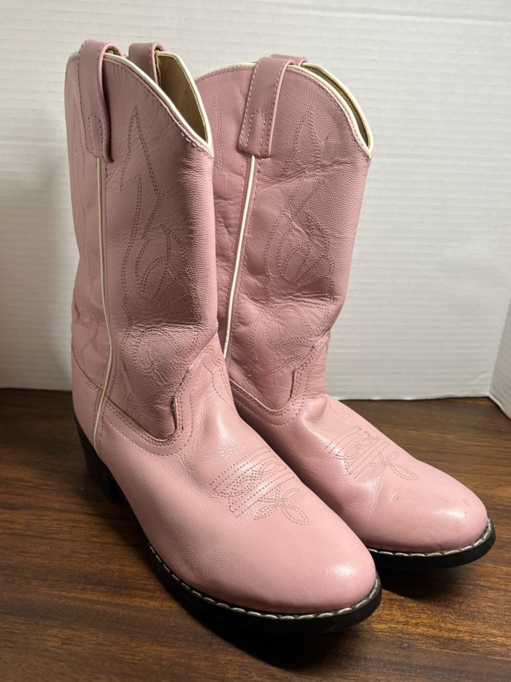Girls Pink Cowboy Boots Size 5.5 Leather Western Cowgirl Masterson Boot Co